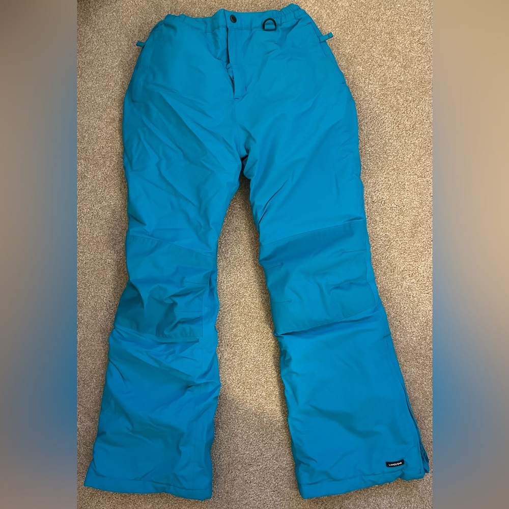 Lands End Turquoise Snow Pants